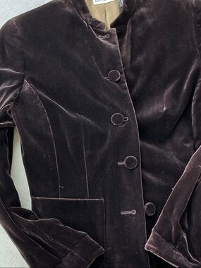 Ann Taylor Dark Brown Velvet Button Jacket